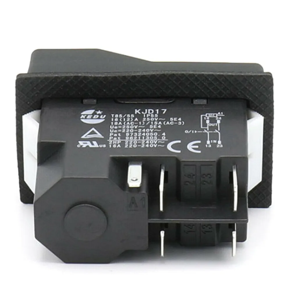 thumbnail image 2 of KJD17B Machine Safety Switch – 5 PIN 250V 16A Waterproof Push Button Start/Stop Switch With Cover, IP55 2 of 12