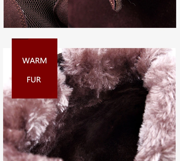 Brand Men's Boots Quality Male Shoes Suede Leather Drive Shoe Warm Fur Winter Casual Snow Bot Man Mens Ankle Boots (9)