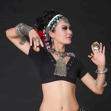 2017 ATS Tribal Belly Dance Clothes Crop Top Choli Tops V-neck Backless Plus Size Women Gypsy Tribal Dance
