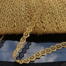 1 cm Crocheted Ouro Aparamento Do Laço de Fita fita diy Chapelaria Enfeites de Casamento Cosplay Roupas de tecido Artesanal de Costura