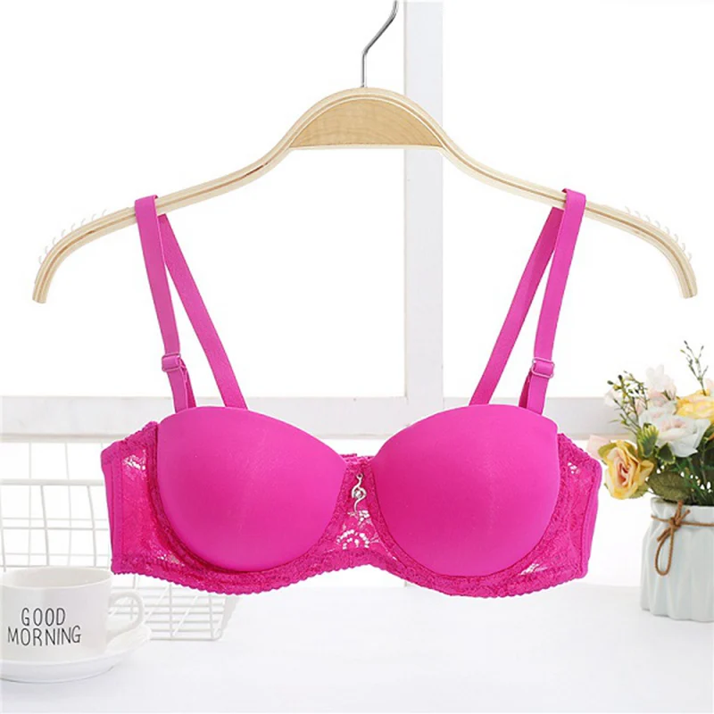 Women Bra Sexy Lace Lingerie Push Up Bra Thick Cup No Trace Anti-light Breathable Women Underwear Adjustable Plus Size Bra