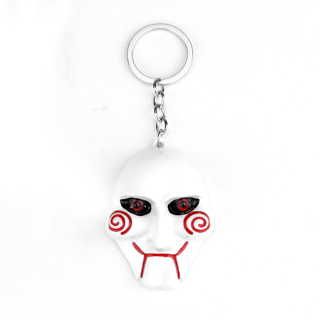 Movie SAW Keychain Mask Metal Alloy Key Chain Keyring Bag Purse Key Chain Ring Souvenirs For Men Gift Car Accessories