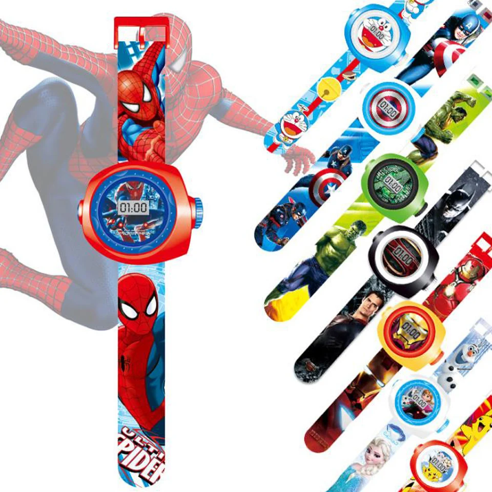 Kids Watch Montre Enfant Cartoon 3D Projection Spiderman for Baby Girl Boy Children Sport Digital Wrist 2