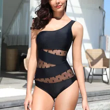 Слитный купальник на одно плечо, пляжная одежда, открытая одежда, купальник для женщин, сетчатый купальник, женский купальник, монокини,, DZ501