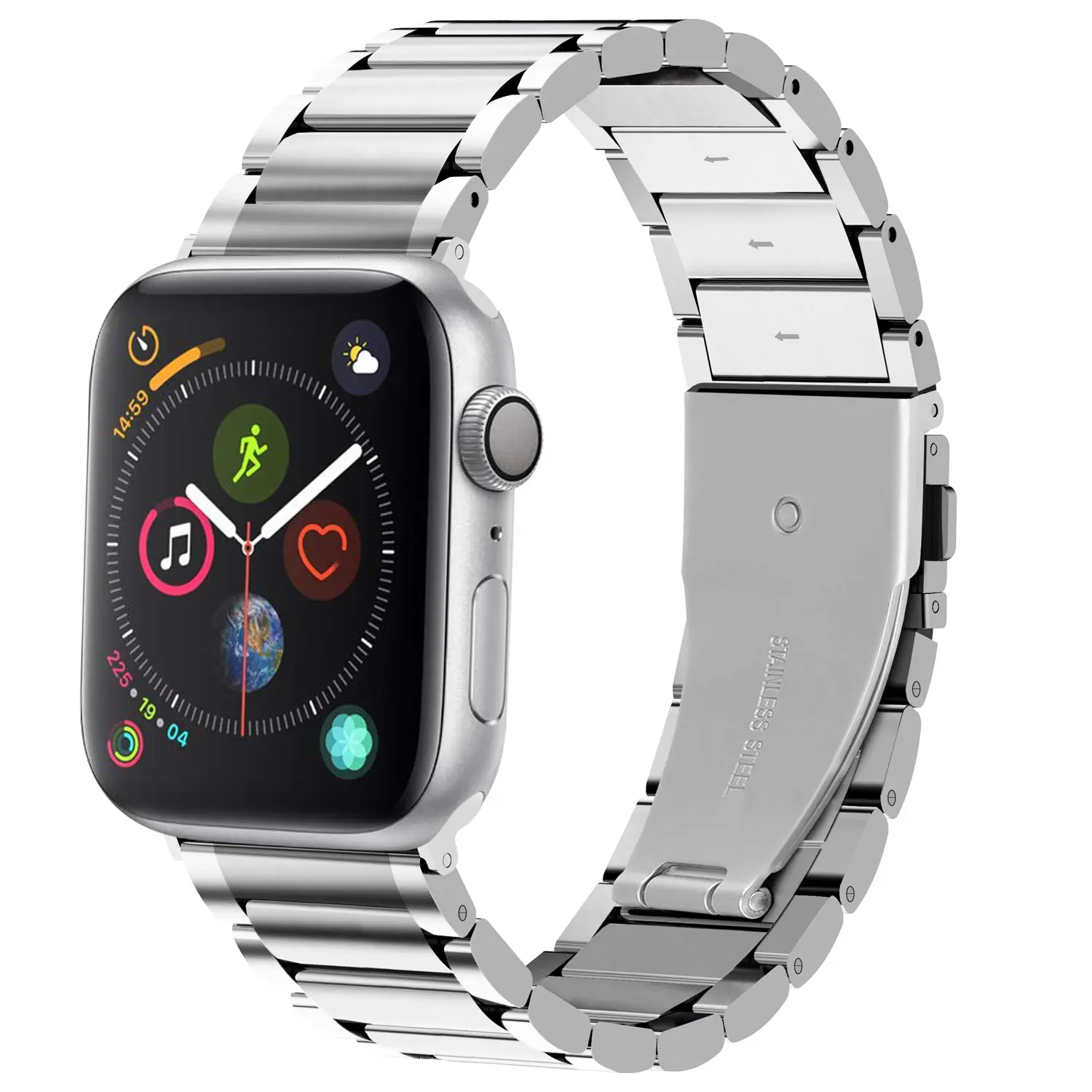 Fullmosa LUS Нержавеющая сталь часы ремешок для iWatch серии 4/3/2/1, 3 цвета металлический ремешок для наручных часов iWatch 38 мм 42 мм 40 мм 44 мм