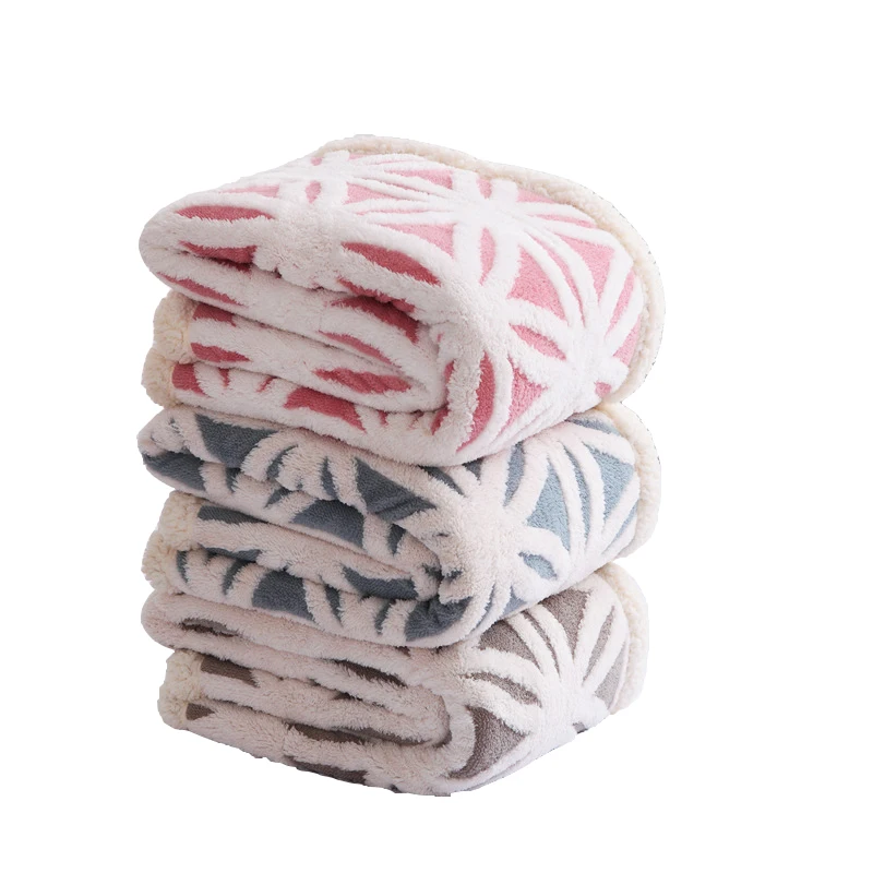 

Coral Fleece Sherpa Blanket Sofa Plaid Pink Blue Color Mink Throw Portable Spring Travel Blanket Single Size Soft Fur Blankets