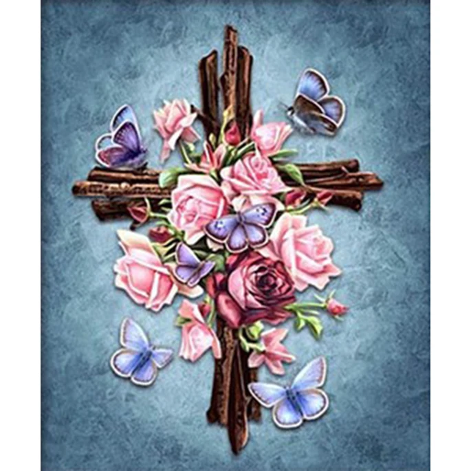 

Diamond Embroidery SKull Flower Cross Stitch Crystal Round Diamond Sets Needlework Unfinished Decorative Diy Diamond Painting