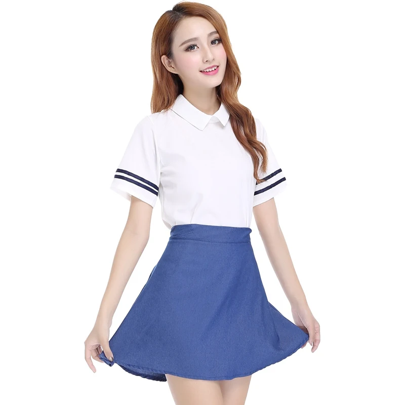 

School Uniform Set Student uniform Tie Sailor suit set Table Costume Japanese school Uniform Girl Summer Anime Dress