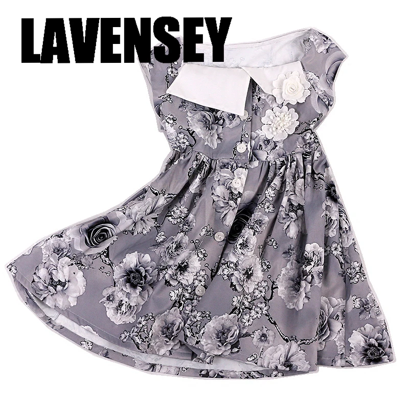 Lavensey original Sleeveless Wash Painting British Style Sweet Dresses