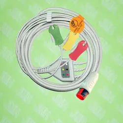 Совместимость с 8pin Бионет BM3 электрокардиограф цельный 3 привести кабель и клип Leadwire, iec или AHA