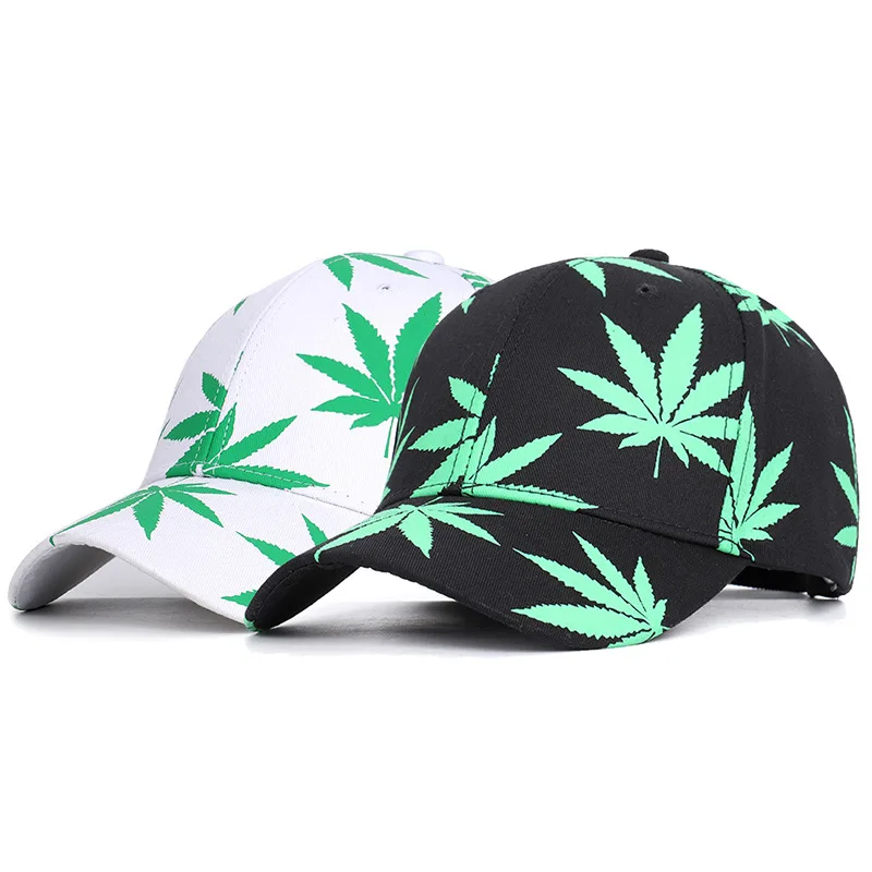 Новая мода вышивка кленовый лист белая кепка водоросли Snapback Головные уборы для мужчин и женщин хлопок Swag Хип Хоп Бейсболка с регулируемым размером s