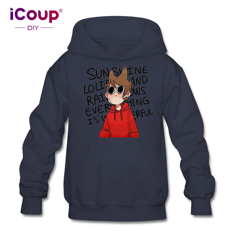 ICoup Kids Eddsworld Tord/ хлопковая толстовка с капюшоном для детей 12-18 лет