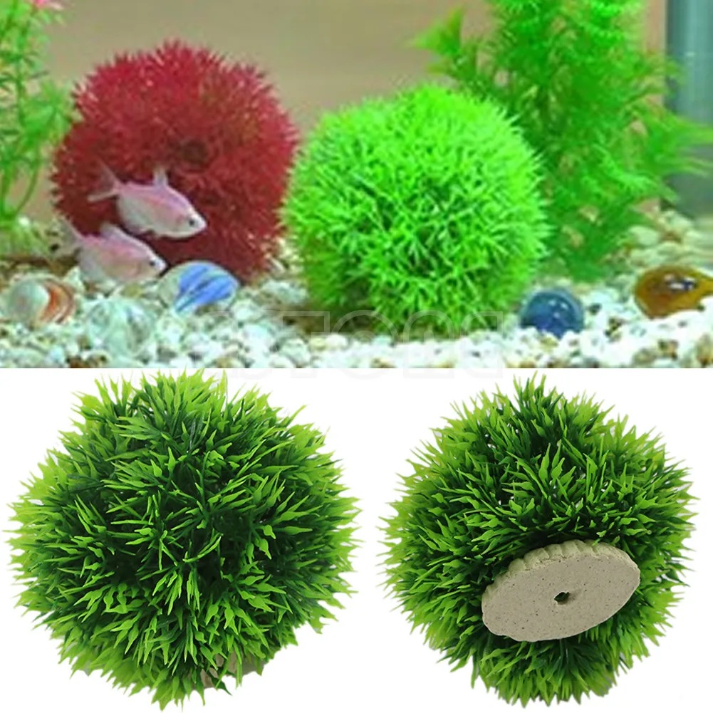 Artificial Aquatic Plastic Plants Aquarium Grass Ball Fish Tank