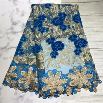 

Beautiful party lace embroidery French mesh lace fabric lace and stones African net lace cloth ZQN212(5yards/lot)