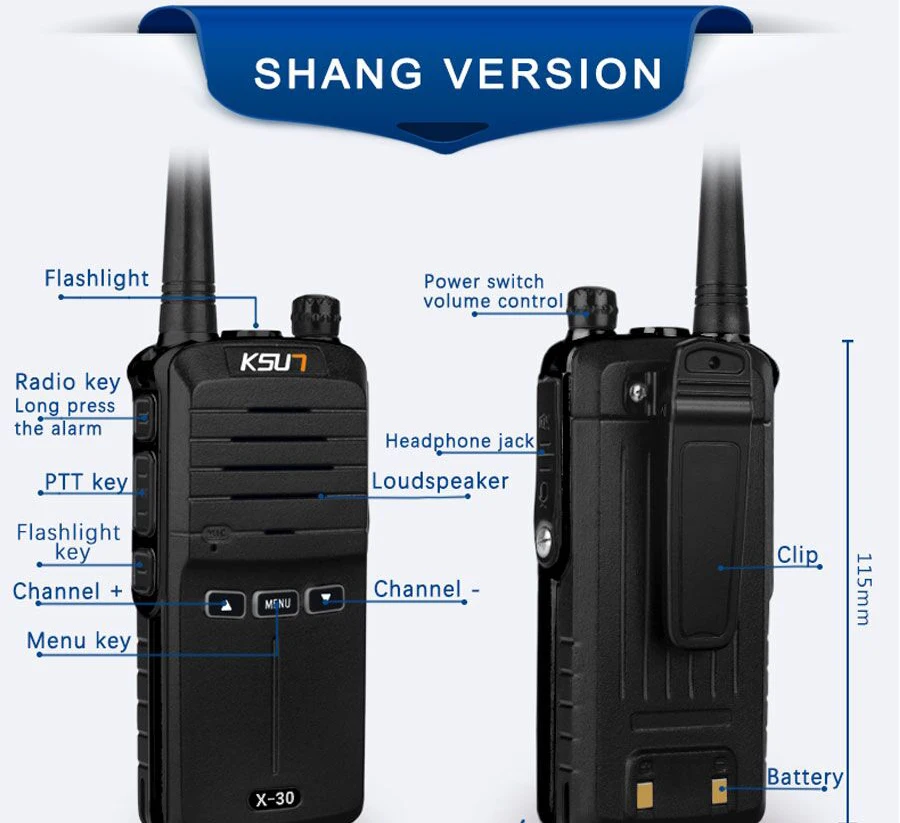 (2 шт.) KSUN X-30 портативная рация Портативный Радио 8 W высокой Мощность UHF Handheld двухстороннее Портативная радиостанция для радиолюбителя КВ