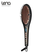 Лена LN-432 110-220 В Ионов Гребень Ионные Утюг Выпрямитель Для Волос Выпрямление Железа Кисть Идеальный Стайлер СВЕТОДИОДНЫЙ Дисплей ЕС Plug
