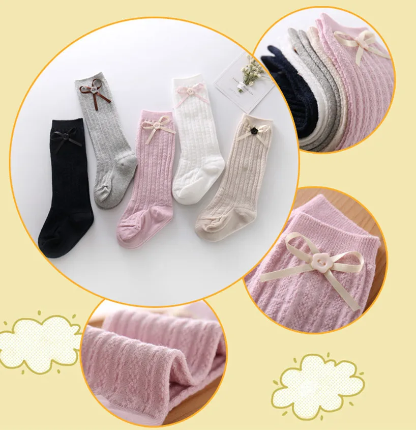 Для маленьких девочек носки, Средний носки без пятки сладкий новорожденных осень-зима теплые носки сна малыш анти-пропустить носки-тапочки