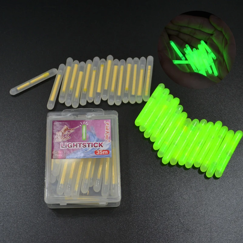 

Rg 300pcs/lot 4.5*39mm Glowing Fluorescent Fishing Light Visibility 30M Luminous Float Night Fishing Float For Carp