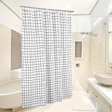 

Plaid Waterproof Shower Curtain Bathroom Curtain Accessories Eco-friendly PEVA Moldproof Home Bathroom Curtains with 12 Hooks