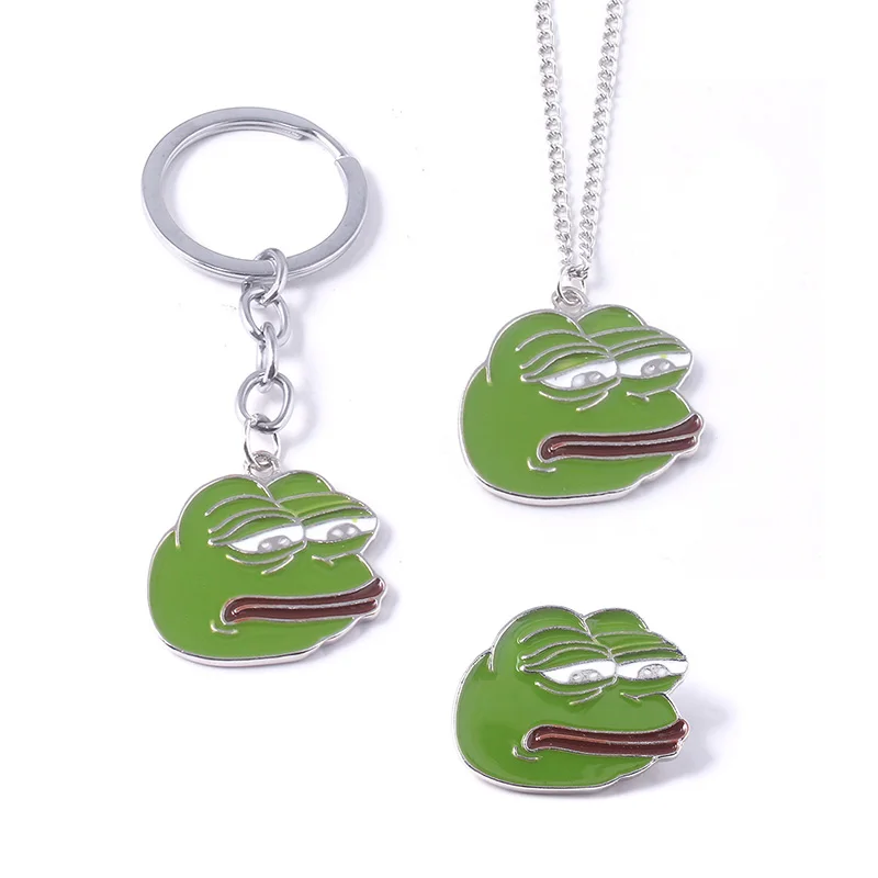 Sad Pepe брелок с дизайном «лягушка» Интернет-мем зеленая подвеска в виде лягушки брелки для женщин мужчин детей чокер брелок ювелирные изделия подарок