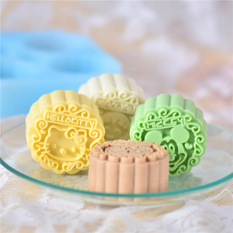 Силиконовая форма для мыла Mooncake с рисунком из мультфильма, форма для изготовления мыла ручной работы, принадлежности для украшения торта, инструменты