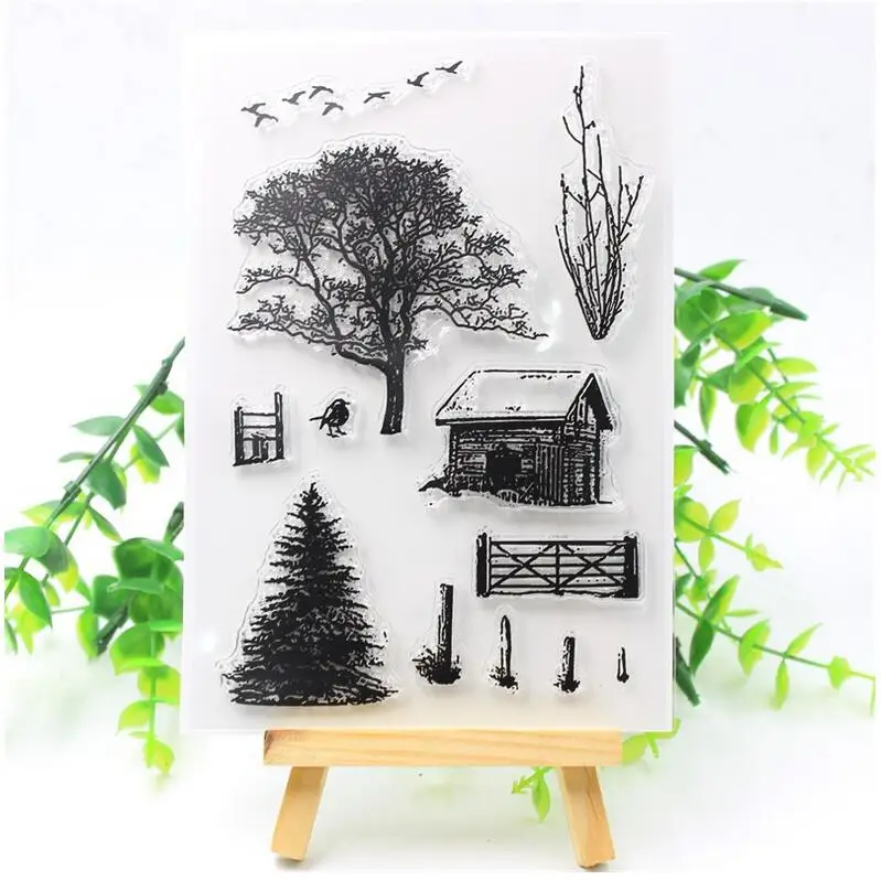 

Transparent Seal for DIY Clear Silicone Stamps tree house PVC Rubber Stamps
