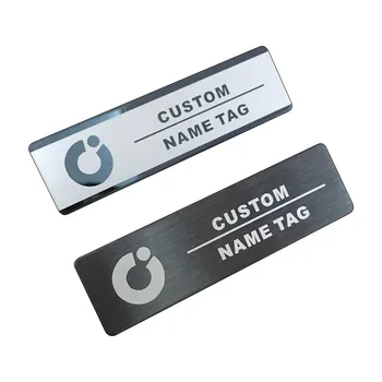 

1pc custom metal name tag 70*20mm employee magnet personalized name badge holder