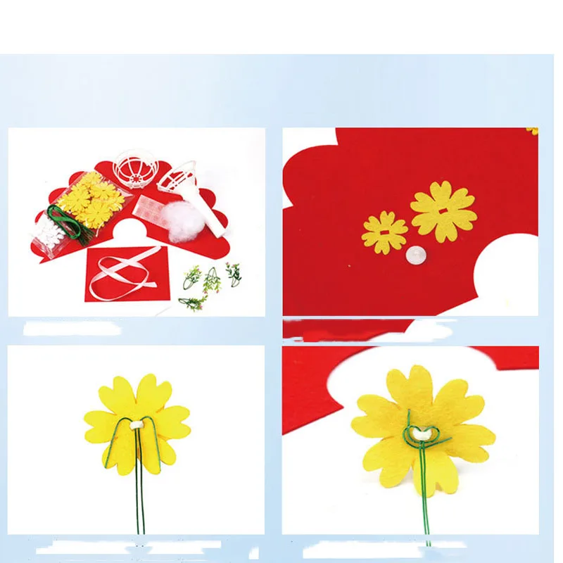 Держащий цветы подарок для детского сада Diy пуговичный букет Mterial пакет детские развивающие творческие игрушки
