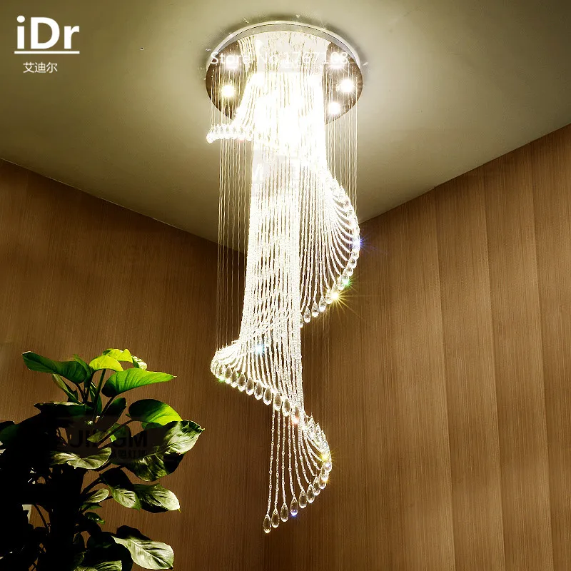 Online Get Cheap Large Room Lighting -Aliexpress.com Alibaba Group Contemporary Stairs spiral staircase lamp minimalist duplex villas long the House floor large living room crystal Ceiling lamps - Online Get Cheap Large Room Lighting -Aliexpress.com Alibaba Group