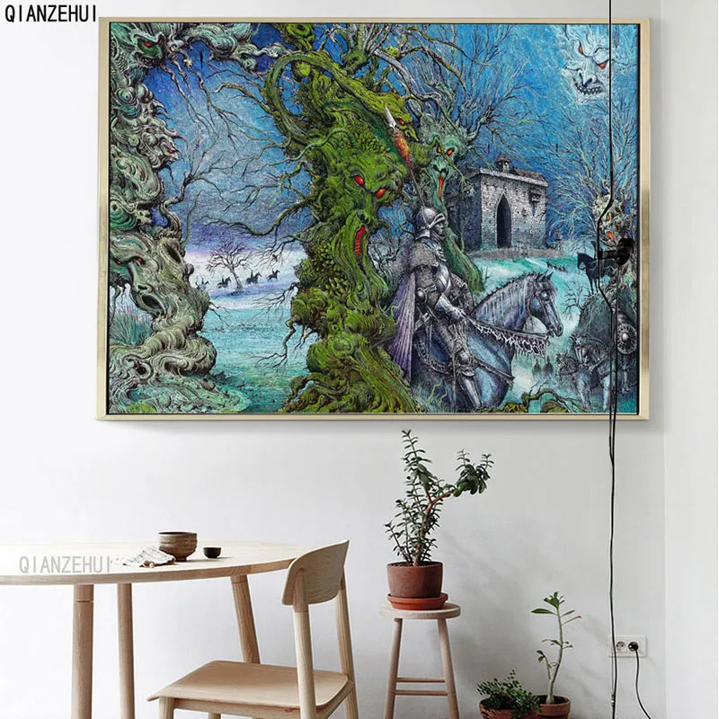 

QIANZEHUI,DIY Rhinestone plastic crafts painting diamond Tree demon Square diamond painting cross stitch full diamond embroidery
