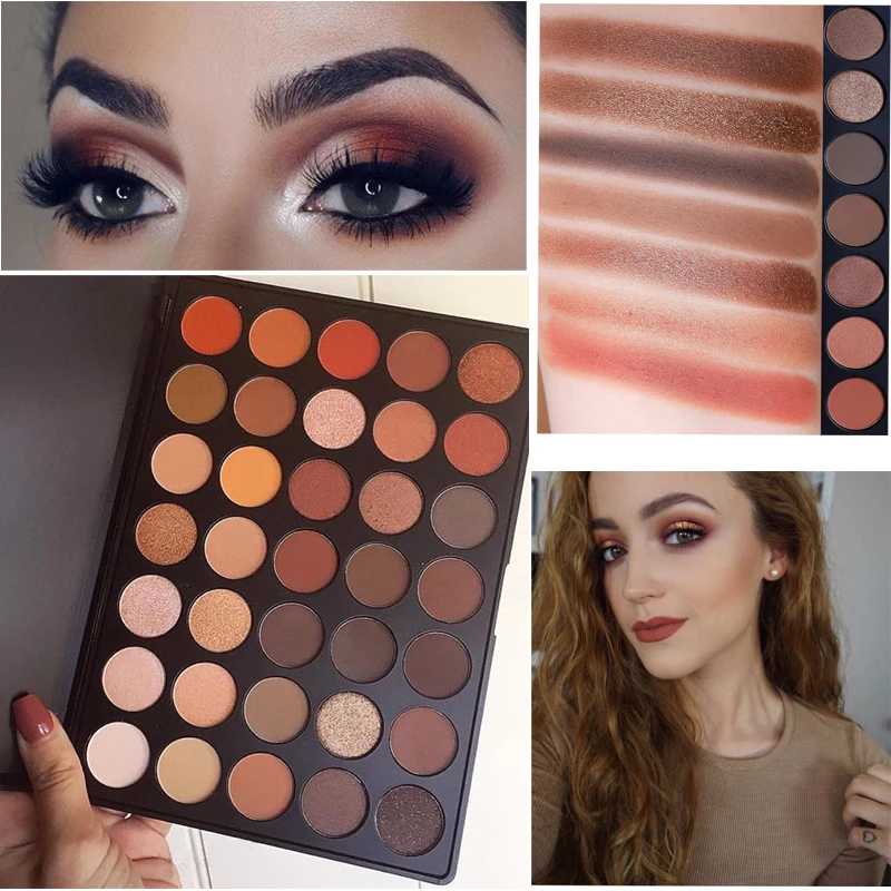 

Popfeel 35 Colors Eye Shadows Matte And Shimmer Shadow Palette Cosmetics Eyeshadow Naked Powder Pigments Nude Make Up