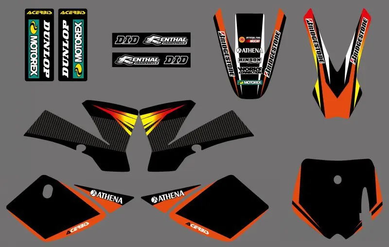 0252 новые стильные командные наклейки графические наборы для KTM 50 SX 2002 2003 2004 2005 2006