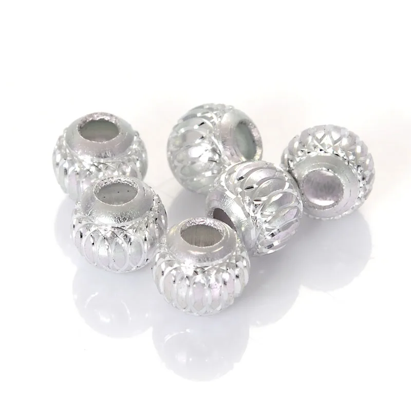 

Miasol 20 Pcs/Lot 8/10/12MM Graved Round Aluminum Spacer Charm Beads For Diy Jewelry Making