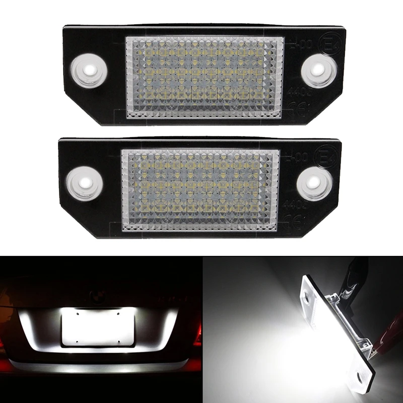 

SITAILE 2pcs 12V Car Number License Plate Light Lamp for Ford Focus C-MAX MK2 C-MAX 18 LED Auto License Plate Light Car-Styling