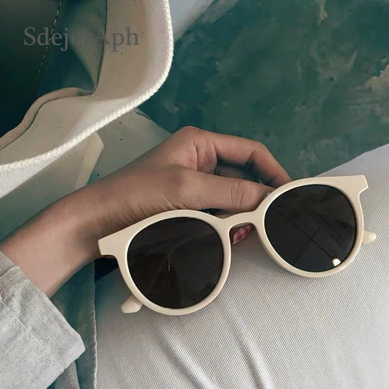 レトロラウンドサングラスシェードヴィンテージ着色色レンズ女性サングラスブランド韓国ファッション夏の太陽眼鏡 サングラス Aliexpress