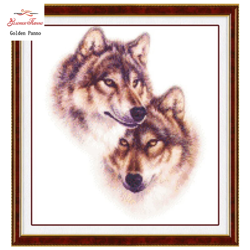 

Needlework,DIY DMC Cross stitch,Sets For Embroidery kits,Precise Printed wolf Patterns enough thread Counted Cross-Stitching