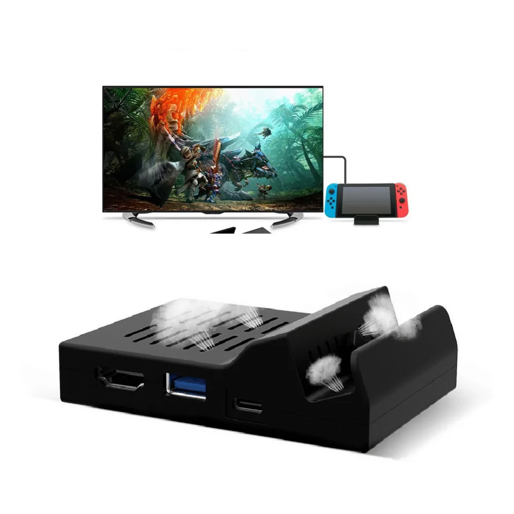 Портативное охлаждение тепловыделение Тип C tv док-станция Поддержка 4 K видео USB 3 0