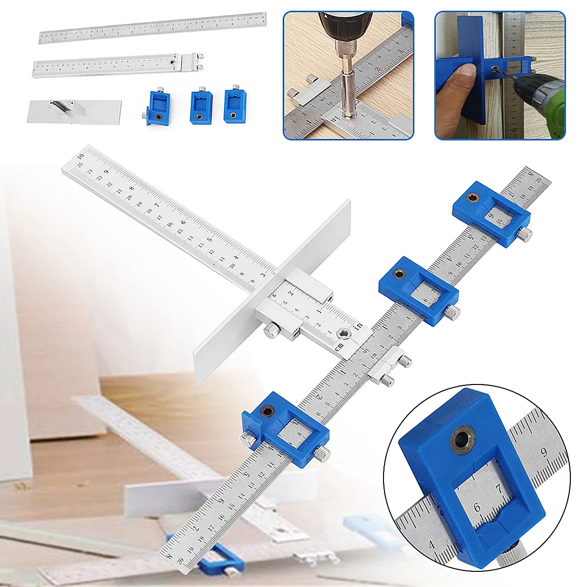 

Drillpro Aluminum Aolly Drill Guide Sleeve Cabinet Hardware Jig for Handles and Knobs Door Drawer Guide Jig