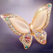 2 colors for choose Opal and rhinestone brooches for women scarf bukle wedding butterfly brooch pins fashion jewelry good gift