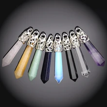 Hot Sale 2015 Sliver Diy Jewelry Making Assorted Natural Stone Pendants Point Pendants Charms pendants Teardrop Necklace Pendant