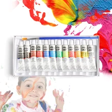 12 шт цветов акриловая краска s туба набор для ногтей художественные книги краски s инструмент для рисования для художественных книг предлагаем краски кисти паллет