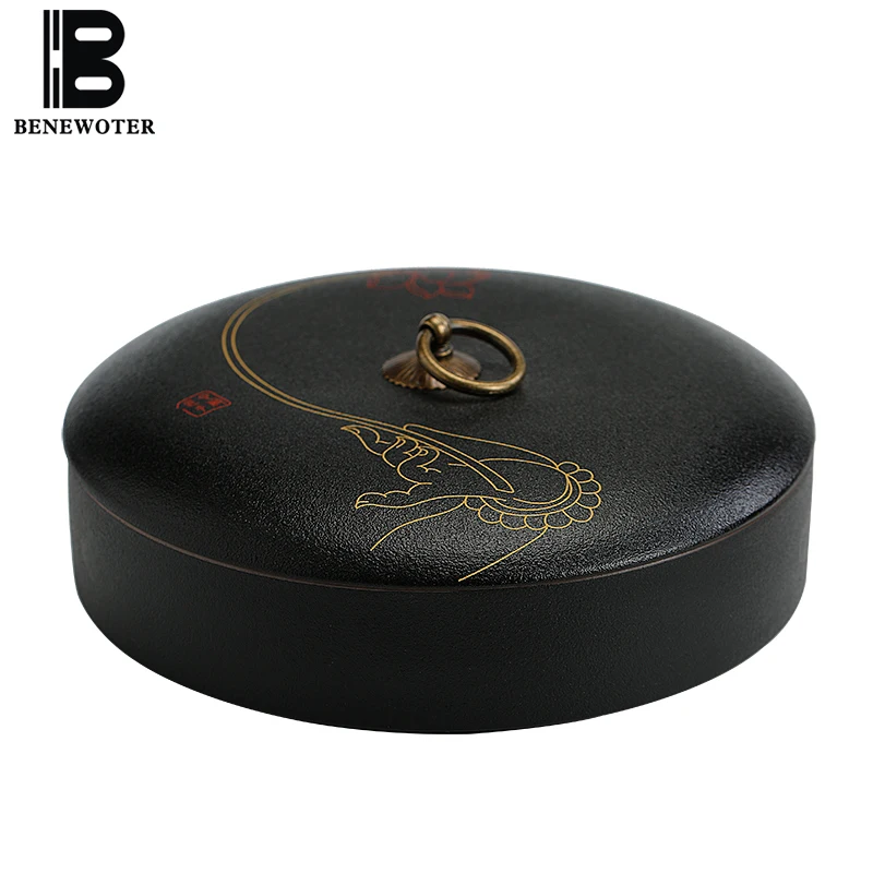 Винтажный Черный дзен японский стиль керамические банки для чая пуэр банка для хранения чайного торта бергамот Лотос чайный Caddy герметична... Винтажный Черный дзен японский стиль керамические банки для чая пуэр банка для хранения чайного торта бергамот Лотос чайный Caddy герметична...