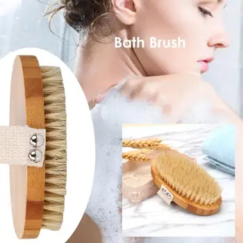 

Body Bath Brush Wooden Natural Bristles Massage Shower Spa Shower Brushes