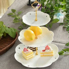 1 Набор 2 или 3 ярусная стойка с ручкой для тарелок для торта, металлическая Свадебная вечеринка, серебро, золото, 6 цветов