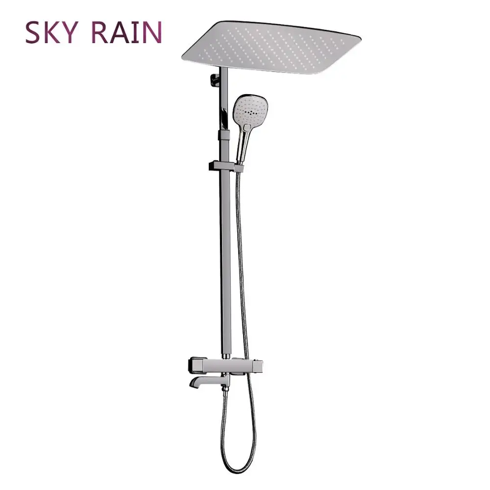 SKY RAIN Настенная полная латунная термостатическая душевая система с ручным