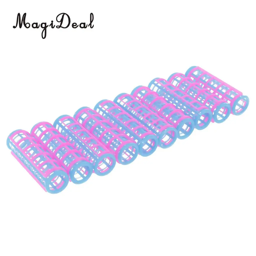 MagiDeal 10Pcs/Pack Plastic Hair Roller Curler for Dolls Make Up Accessories Dollhouse Decoration Girl Gift 2Colors