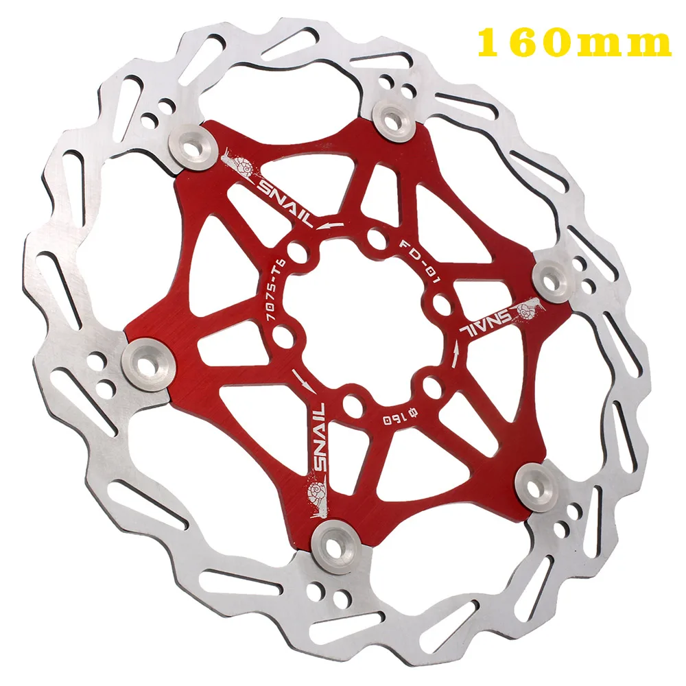 Велосипедный тормозной диск ротор 180 мм 160 мм адаптер горный велосипед MTB DH 6-7 дюймов плавающий дисковый тормоз ротор велосипедный ротор - Цвет: 160mm-6 inch-red