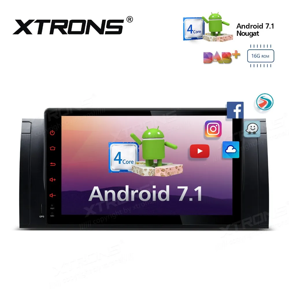 

XTRONS 9" Android 7.1 Multimedia Touch Screen Car Stereo Radio Player GPS OBD WIFI FM for BMW X5 E53 1999-2004 2005 2006 NO DVD