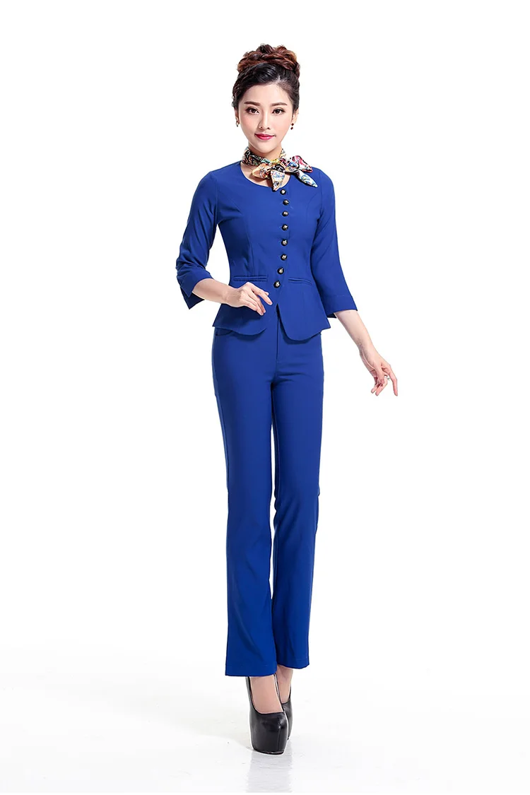 Free Shipping New Design Elegant Women Work Suit Uniform Hotel Spa