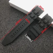 26 мм силиконовый резиновый ремешок для часов черный роскошный мужской браслет часы браслет без пряжки для Invicta/Pro/Diver ремешок логотип на